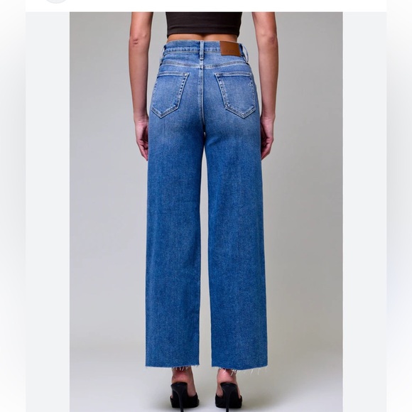 HIDDEN NWOT Logan Dad Jeans SZ 28 Wide Leg Fray Hem High-Rise Relaxed Fit Cotton - Picture 2 of 10